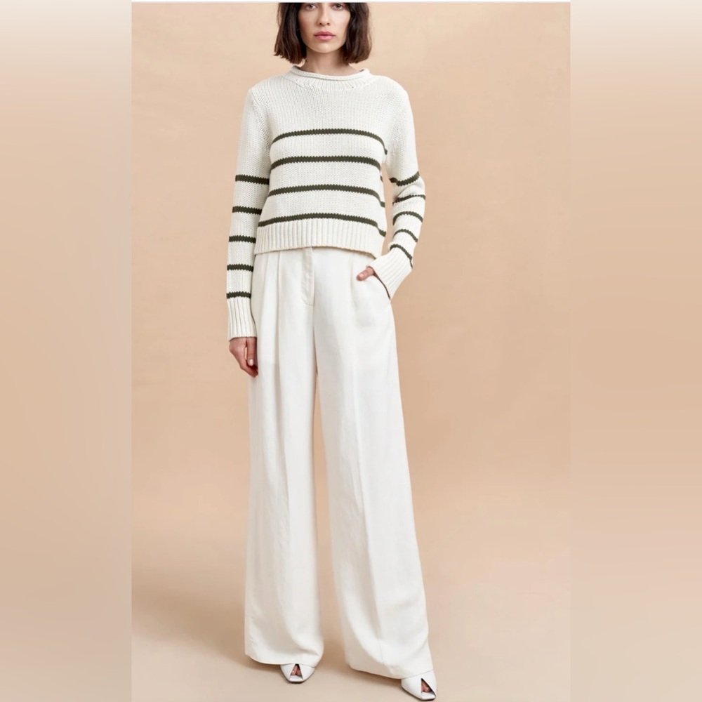 La Ligne Cream Wide-Leg Pants